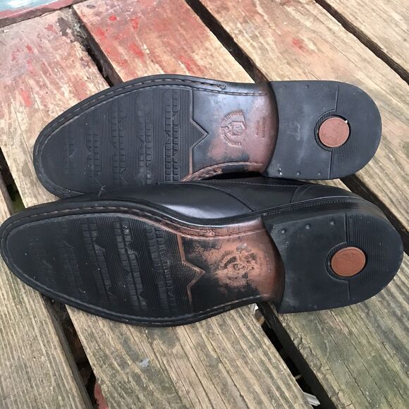 BACCO BUCCI Black LEATHER TIE OXFORDS MADE IN ITALY  Mens US SZ 13 Dress Shoes main image 5